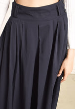 90's retro navy blue Paris chic minimalist palazzo trousers