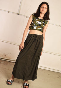 90's retro shell highwaisted festival cargo maxi skirt