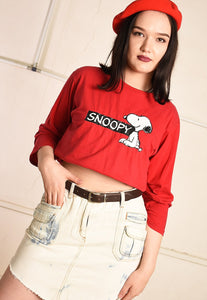 90's retro novelty Snoopy long sleeve top