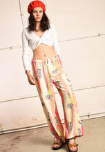 90's retro ethnic print Boho festival pastel rousers