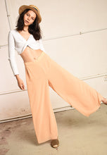 90's retro Paris chic palazzo peach pastel trousers