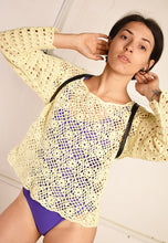 80's retro handknitted festival top in crochet