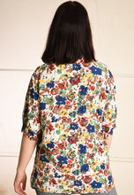 90's retro floral Paris chic festival blouse shirt top