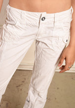 Y2K retro white low waist cargo trousers