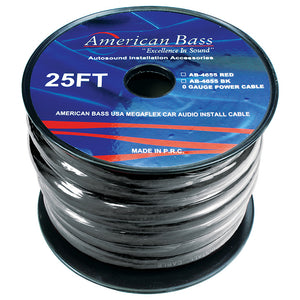 American Bass 0 Gauge black 25 ft. Roll(AB4655BK25FT)