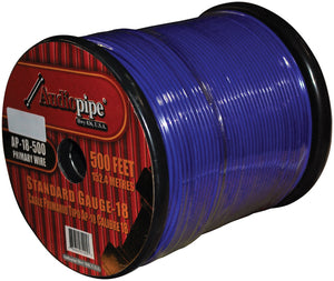 (PW18) AUDIOPIPE 18GA WIRE 500' BLUE