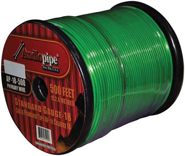 **GREEN** REMOTE WIRE AUDIOPIPE 18GA 500'