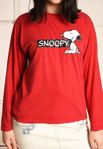 90's retro novelty Snoopy long sleeve top