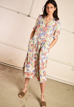 90's retro floral Paris chic festival midi tea dress