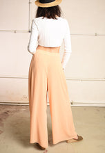 90's retro Paris chic palazzo peach pastel trousers