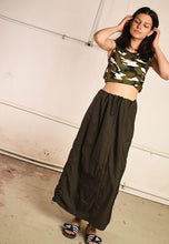 90's retro shell highwaisted festival cargo maxi skirt