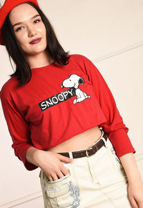 90's retro novelty Snoopy long sleeve top