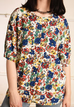 90's retro floral Paris chic festival blouse shirt top