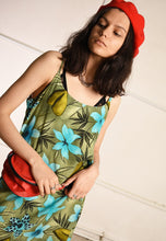 90's retro floral Hawaii summer mini festival dress