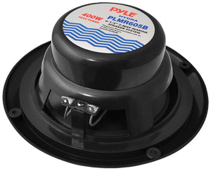 6 1/2'' 2-Way Dual Cone Marine Speakers- Black 400W Max